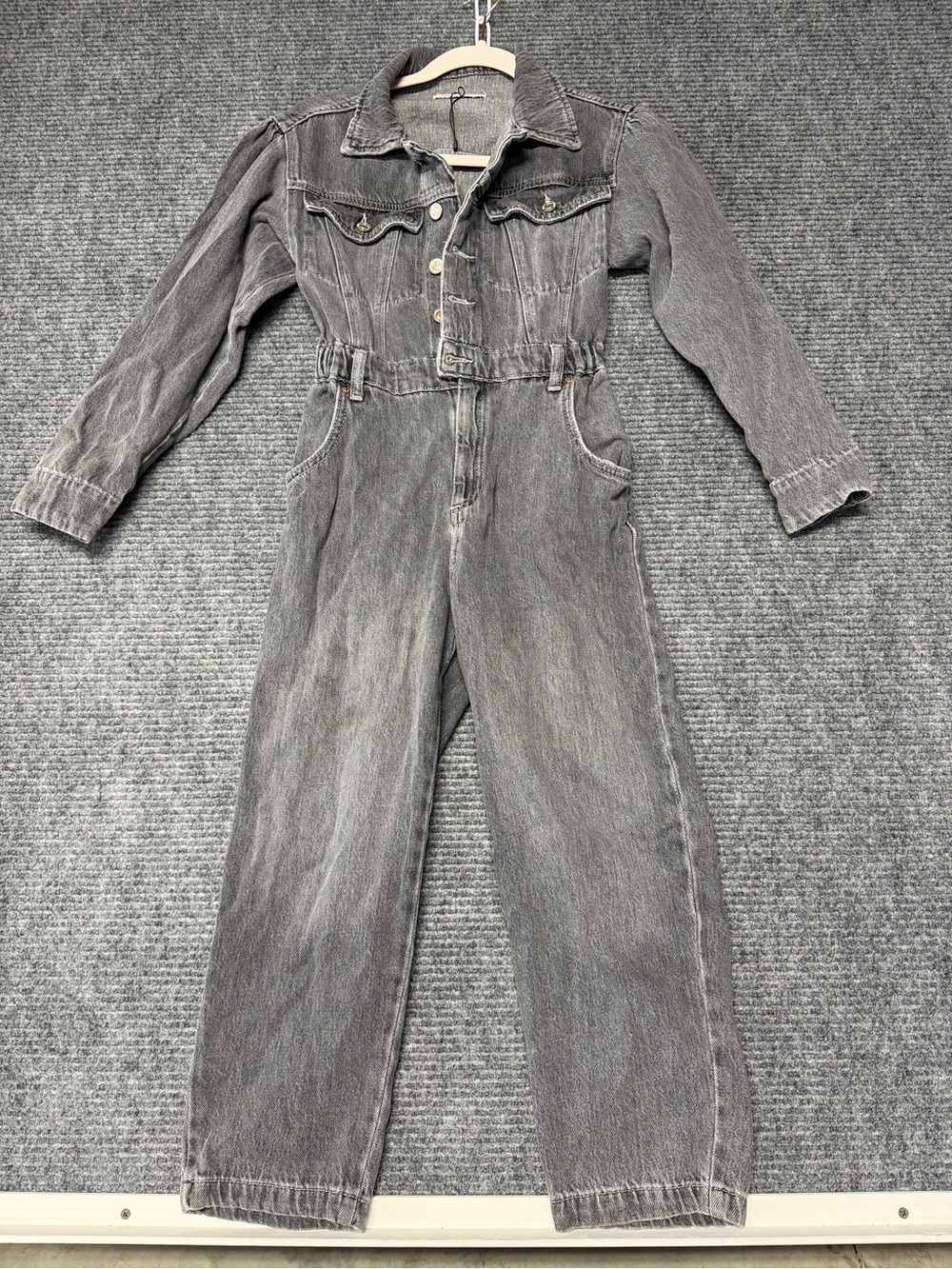 Zara kids Washed Gray Denim Jumpsuit fall
